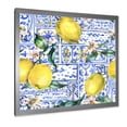thumbnail image 2 of Designart 'Geometrical Pattern of Lemon Ornament On Blue I' Tropical Framed Art Print, 2 of 4