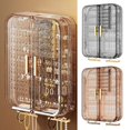 thumbnail image 3 of Necklace Storage Box Jewelry Storage Box Transparent Wall Mounted Earring Ring Necklace Organizer with Multi-shaped Hooks for Home, 3 of 8