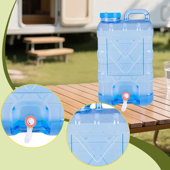 Contenedor de agua para camping, barril dispensador de bebidas, jarra de almacenamiento portátil con asa y grifo para barbacoa, emergencia, y 28 litros
