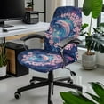 thumbnail image 2 of FKELYI Office Chair Cover Stretch Fabric Computer Chair Slipcover Washable Swivel Rotating Boss Chair Protector for Armchair Home Decoration, Cherry Floral Pink Dolphin Print, Small, 2 of 6