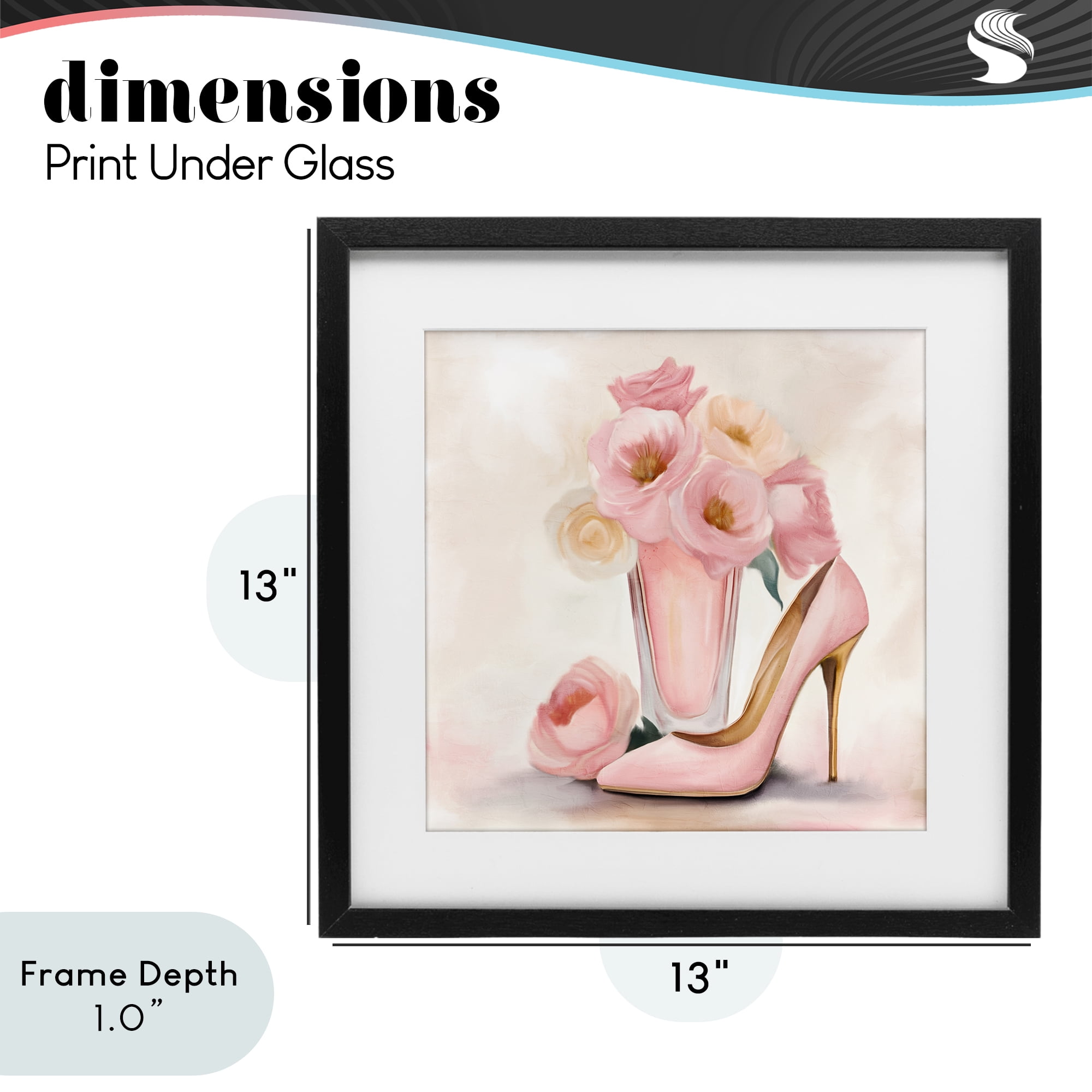 Stupell Industries Pink Beauty Bouquet Black Framed Print Under Glass, design by Kim Allen