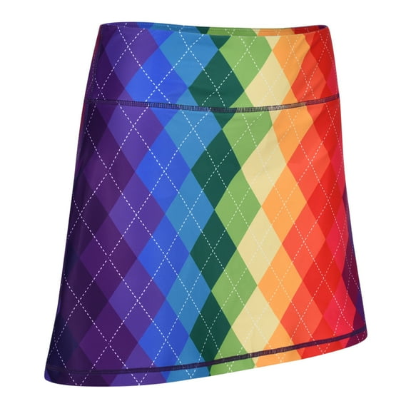 Rainbow Argyle Ladies Active SKORT by ReadyGOLF