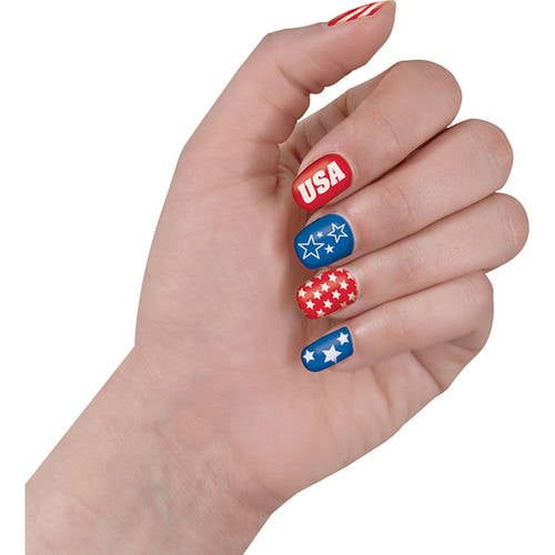 Alert handling svømme Stars and Stripes Patriotic Nail Stickers, 2 Sets - Walmart.com