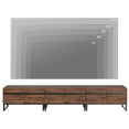thumbnail image 4 of WAMPAT Modern 3 in 1 TV Stand, Fits Up to 110", Wood Entertainment Center with Storage Cabinets, Metal Base, Living Room Media Console, Brown, 4 of 8