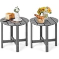 thumbnail image 1 of ZYPPPA Round Outdoor Side Table, 18 Inch Weather Resistant HDPE Adirondack Table, Outdoor Indoor Chairside End Tables, Patio Side Table for Lawn Garden Balcony Backyard, Easy Assembly (2, Gray), 1 of 18