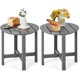 thumbnail image 1 of ZYPPPA Round Outdoor Side Table, 18 Inch Weather Resistant HDPE Adirondack Table, Outdoor Indoor Chairside End Tables, Patio Side Table for Lawn Garden Balcony Backyard, Easy Assembly (2, Gray), 1 of 18