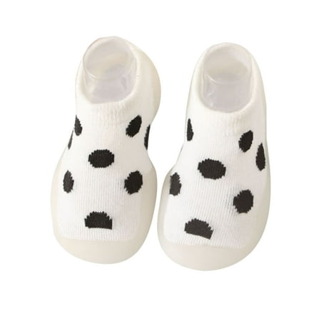 

Ymiytan Girls Boys Floor Slippers Non-Slip Sock Shoes First Walker Socks House Home Shoe Lightweight Rubber Sole Slipper White 5C