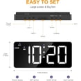 thumbnail image 4 of JXTZ Digital Alarm Clock, 7 Inch Large LED Display Bedside Clock with 5 Levels Brightness Adjustment, Digital Clock for Bedroom with Date, 12/24H, 3-Levels Volume, 4 Alarm Modes, DST, Night Mode, 4 of 7