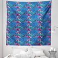thumbnail image 1 of Floral Tapestry, Vibrant Tones of Blooming Lilies Phloxes Garden Art Nature Composition, Fabric Wall Hanging Decor for Bedroom Living Room Dorm, 5 Sizes, Azure Blue Multicolor, by Ambesonne, 1 of 1