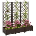 thumbnail image 1 of Outsunny Plastic Raised Bed, Garden Box with Trellis, 47" x 16" x 48", 1 of 10