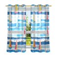 thumbnail image 6 of Yayeee Window Curtains Light Filtering 63"x42" Grommet Panel Pair Home Living Room Decor, Yellow Sailboats, 6 of 7