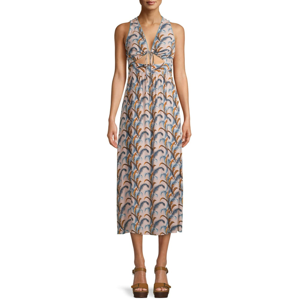 Sui by Anna Sui - Sui by Anna Sui Falling Feather Print Midi Dress ...