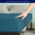 thumbnail image 2 of Subrtex Bedding Fitted Sheet Stain Resistant Soft Brushed Microfiber Single 1 Fitted Sheet for Mattress (Queen, Peacock Blue), 2 of 6