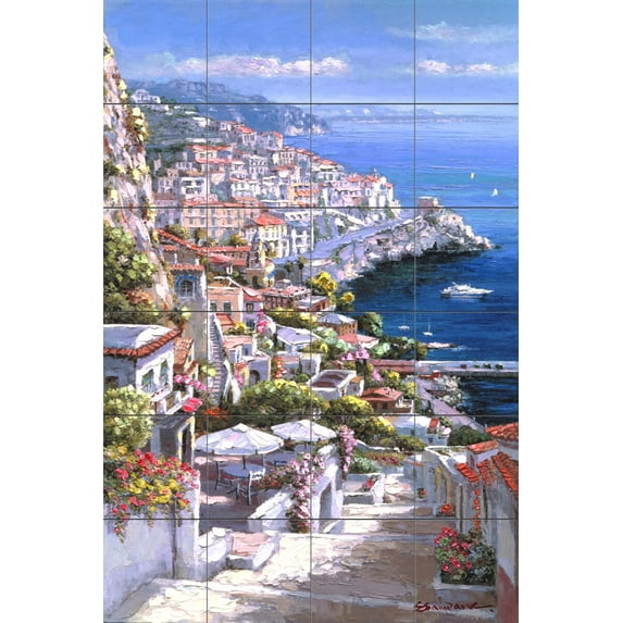 Tile Mural Kitchen Backsplash - Amalfi 1 - by Sam Park/Soho Editions