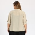 thumbnail image 3 of DARING DIVA Women's Plus Shrug 3/4 Sleeve Open Front Cardigans 1X Apricot, 3 of 6