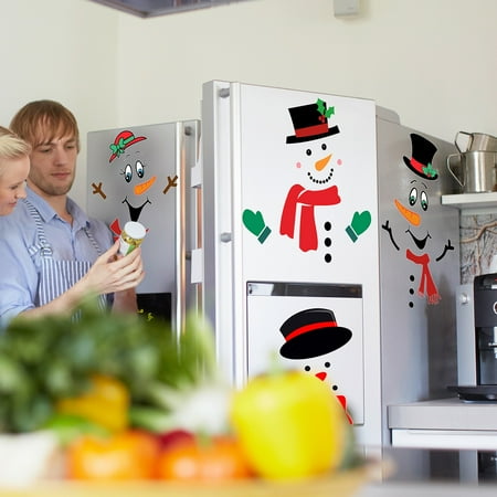

PKJHGA Christmas Party Decor Snowman Refrigerator Magnets Large Self Adhensive Refrigerator Magnets Stickers for House Decorations Fridge Metal Door Garage Cabinets