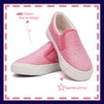 thumbnail image 3 of Toddler Girls Sneakers Loafer Shoes Slip On Little Kids Boys Canvas Glimmer Glitter Sparkle Low Top Non Slip Rubber Sole Lightweight Fashion Casual Pink Size 1, 3 of 5