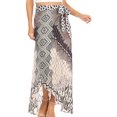 thumbnail image 1 of Sakkas Amaia Women's Maxi Floral Print Boho Summer Casual Long Wrap Skirt Cover-up - AW372-White - One Size, 1 of 5