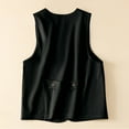 thumbnail image 4 of Olyvenn Trendy Women's V-Neck Sleeveless Waistcoat Solid Color Loose Fit Office Work Vest with Pockets Black 10, 4 of 7
