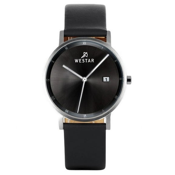 Westar Profile Leather Strap Black Dial Quartz 50221STN103 Men's Watch