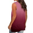 thumbnail image 4 of Pincandy Womens Fashion Gradient Color V-Neck Sleeveless T-shirt Tops Blouse Shirts Short Sleeve Flowy Tops High Low Tunic V Neck Casual Loose Tshirts,Red,S, 4 of 6