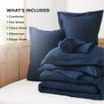 thumbnail image 6 of U by Bedsure Navy Twin Comforter Set - 5 Pieces Solid Twin Bed in a Bag, Twin Bed Set Navy with Quilted Warm Fluffy Comforters, Sheets, Pillowcase & Sham, 6 of 6