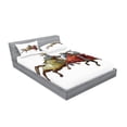 thumbnail image 2 of Ambesonne Colorful Fitted Sheet & Pillow Sham Set, Middle Age Knights, Full, Multicolor, 2 of 2
