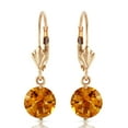 thumbnail image 2 of Galaxy Gold 14k Yellow Gold Round Natural Citrine Dangle Earrings, 2 of 3