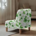 thumbnail image 5 of HELLHERO Green Clover Armless Accent Chair Cover, Stretch Elastic Bottom Comfortable Protector for Living Room Hotel, 5 of 8
