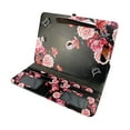 thumbnail image 4 of Flower Black for Walmart Onn 7-inch Tablet Case Universal Android Cases 360 Rotating Folio Stand Protector Pu Leather Cover Travel e-reader Card Cash Slots Multiple Viewing Angles, 4 of 5