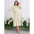 thumbnail image 3 of DARING DIVA Long Sleeve Sweater Ribbed Knit Midi A-Line Dress XL Beige, 3 of 6