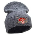 thumbnail image 4 of Drum Set Embroidered 12 Inch Long Knitted Beanie - Black Marled OSFM, 4 of 5