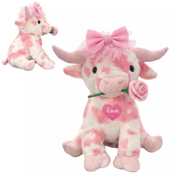 14 Inch Cow Stuffed Animals, Valentine Day Gift Plush Animal, Cute Plush Toy Pillow, Soft Kawaii Plushie Gifts for Adults, Kids, Boys and Girls