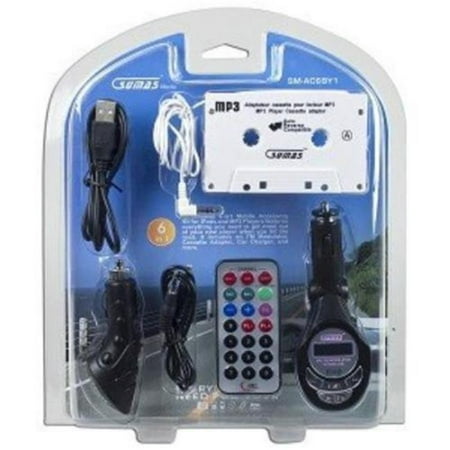 Sumas SM-AC6BY1 6-in-1 Accessory Kit for MP3/iPod w/Cassette Adapter USB Charger FM Transmitter & More!