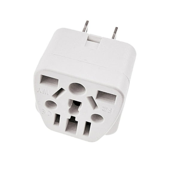 2 to 3 Pin Power Adapter - 10A, Standard, with Shutters - Travel Use
