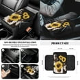 thumbnail image 6 of Yuyamidu Sunflower Car Seat Covers Brown Cow Print Steering Wheel Cover Seat Belt Strap Pad Handbrake Cover Gear Shift Knob Cover Rubbish Bin Armrest Pad Rearview Mirror Cover Coasters, Set of 14, 6 of 7