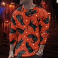 thumbnail image 2 of AMERTEER T-Shirt Homme Automne et Hiver Grande Taille Décontracté Rétro Vieux Festival d'Halloween Imprimé Complet Col Rond Manches Longues, 2 of 4