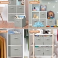 thumbnail image 5 of Behome 6 Pack Collapsible Storage Bins, 11.8” Fabric Foldable Bins for Organization, Cube Basket Bin for Clothes, Toys, Books, Gray, 5 of 6