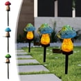 thumbnail image 1 of Luz solar de estacas de jardín en forma de hongos al aire libre – Luz LED de resin para el sendero de borde, impermeable IP65, decoración solar del patio para jardín, parterre de flores, pasillo, 1 of 6