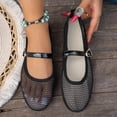 thumbnail image 4 of Samdudou Mary Jane Shoes for Women Closed Toe Sheer Mesh Flats Breathable Lightweight Upper Single Strap Heart Buckle Detail Casual Summer Daily Office Work Footwear, 4 of 8