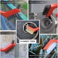thumbnail image 3 of 7 Inch 3pcs Wire Brush Set With Curved Plastic Handle Dirt & Paint Scrubbing With Deep Cleaning。，, 3 of 4