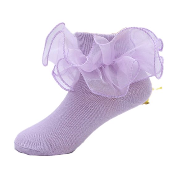 AUQ Kids Socks,Cotton Girls Socks,Socks for Toddler Boys,Purple