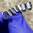 thumbnail image 2 of Real Solid 925 Sterling Silver Grillz Baguette CZ Bling Ice Grills For Bottom Six Teeth, 2 of 8