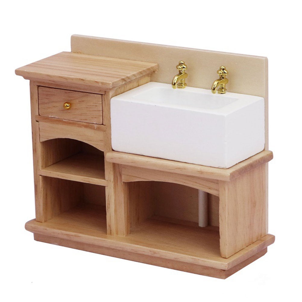 Mini Bathroom Sink Model Imitation Wash Basin Toy Simulation Furniture