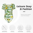 thumbnail image 6 of Daiia Lemon print Women's Crew Neck Short Sleeve Bodysuit Fashion Tops Fit Casual Basic Extender Bodysuit-Small, 6 of 9