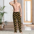 thumbnail image 5 of Vsdgher Maple Leaves With Leopard Print Mens Pajama Pants Sleep & Lounge Pants, PJ Bottoms With elastic waistb and Pockets, 5 of 5