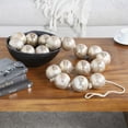 thumbnail image 2 of DecMode Handmade Round Extra Long Frosted Orb Brown Glass Garland with Tassel with Knotted Jute Rope, 2 of 7
