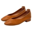 thumbnail image 6 of Viluyesy Womens Loafers Square Toe Faux Leather Slip On Arch Support Casual Work Cushioned Low Block Heel Shoes Brown Size US7.5, 6 of 7