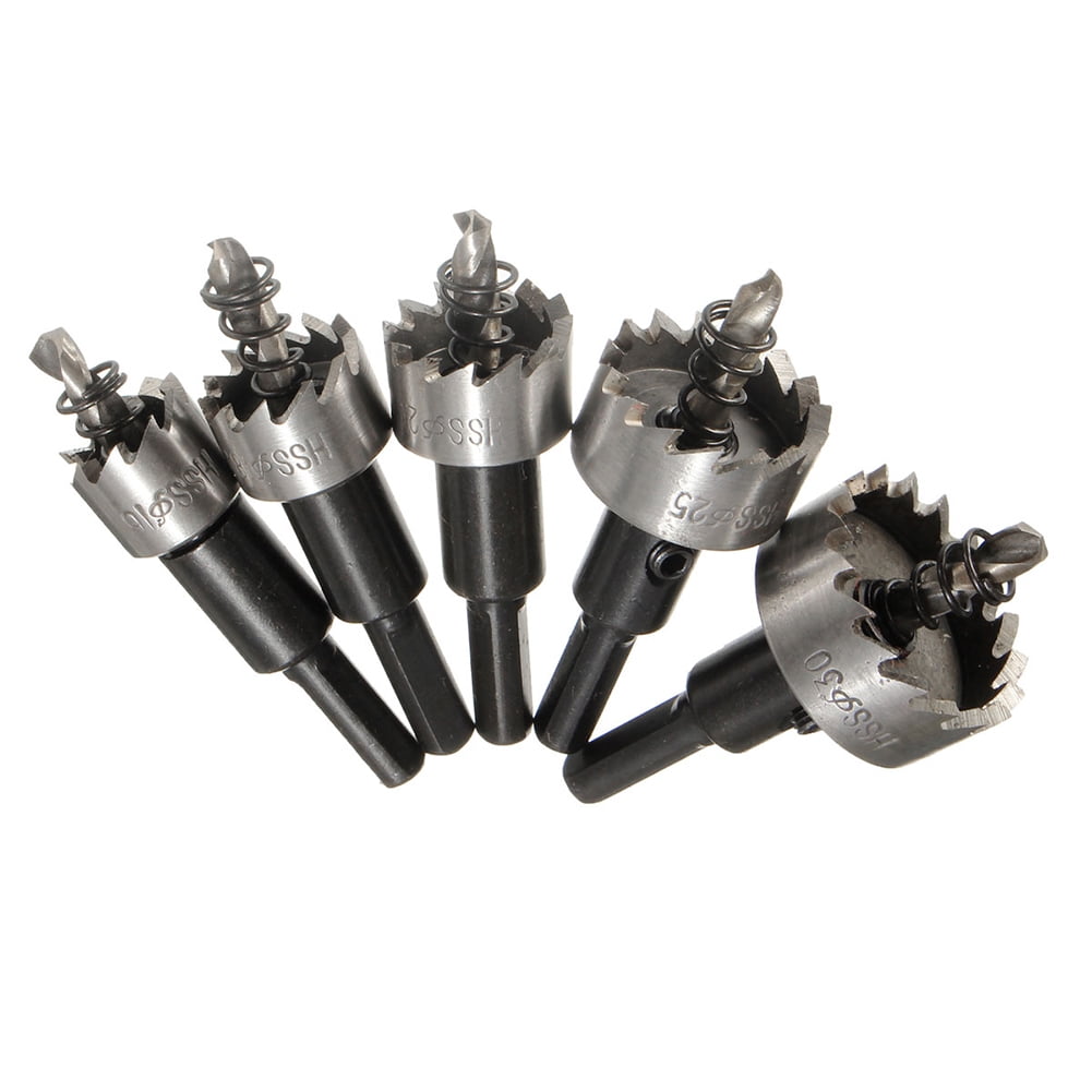 5pcs HSS Drill Bit Hole Saw Tooth Set Aluminum Metal Alloy Cutter Tool 16-30mm 