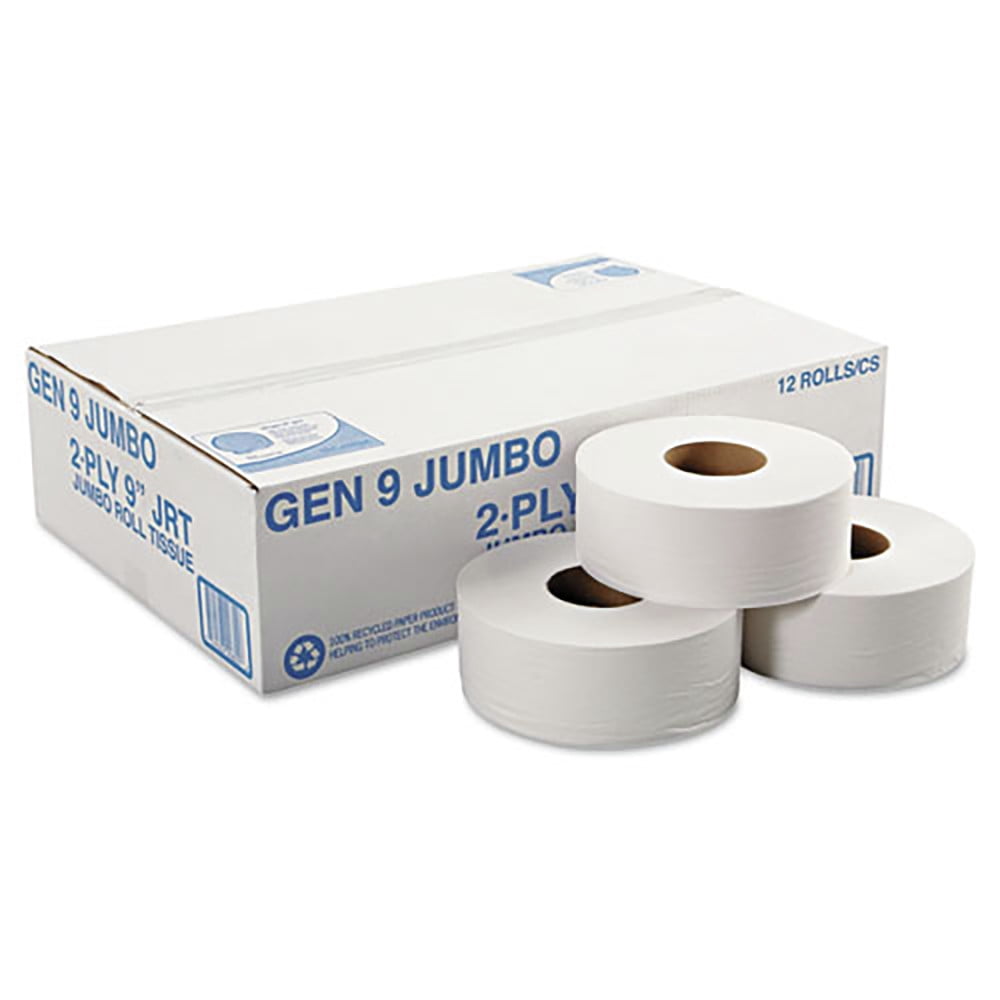 8 Pack for sale online Genuine Joe GJO2506008 Jumbo Continuous Bath Tissue 1000ft 